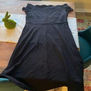 Loft black dress with scallop neck size 14